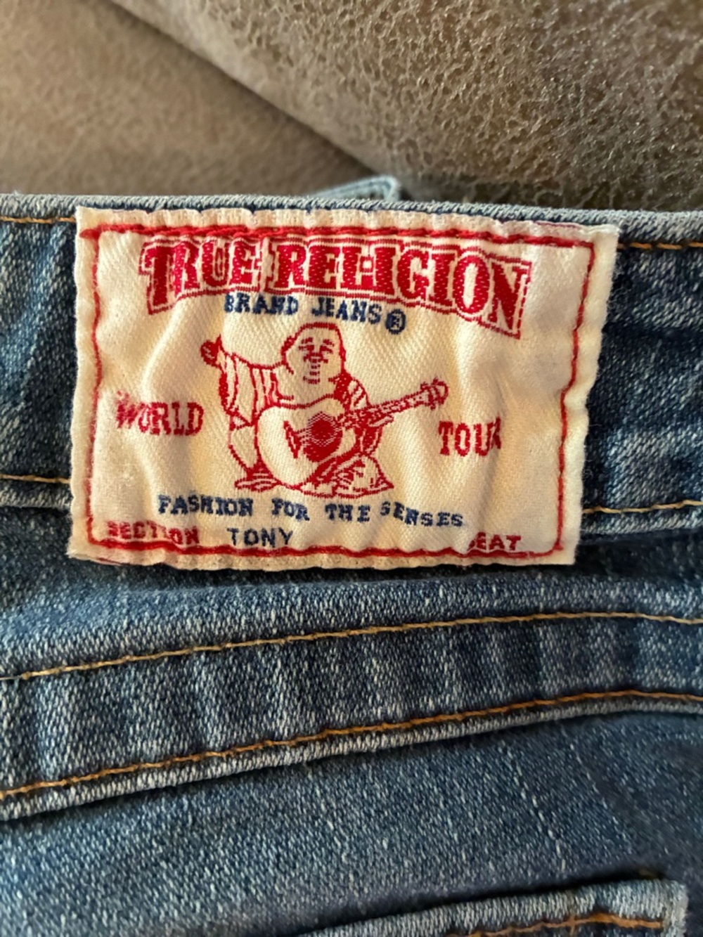 True Religion Women's Blue Denim Jeans - Classic Pocket Stitch - Picture 2 of 7